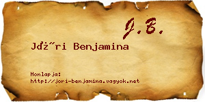 Jóri Benjamina névjegykártya